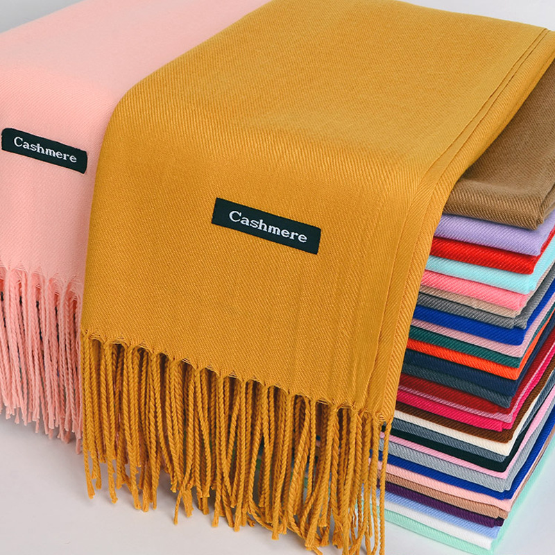 Shawl Wrap Winter - Multi-purpose Imitation Cashmere Scarf Brushed Solid