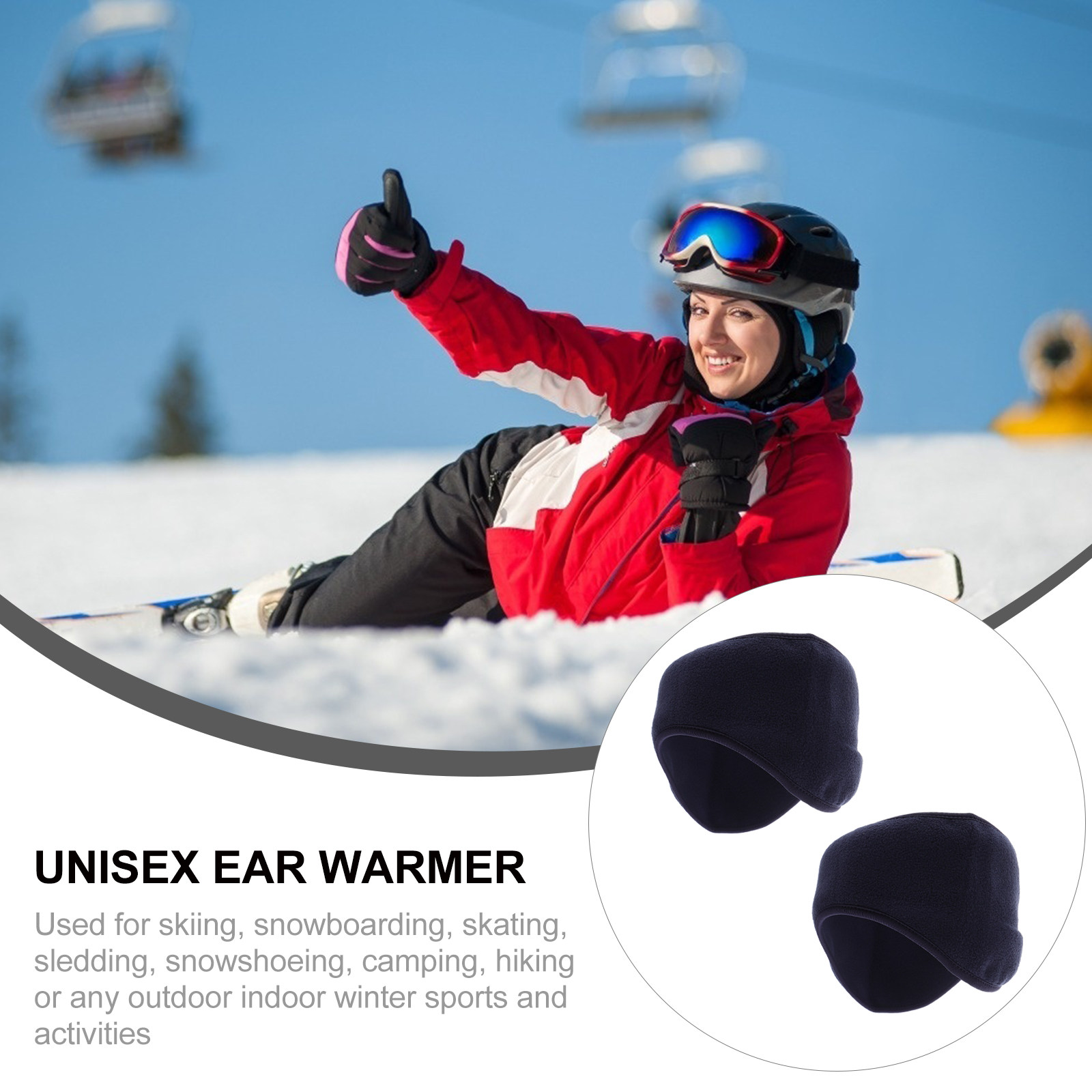 2Pcs Windproof Warm Headband P - Fleece Ear Warmer Band recension och pris