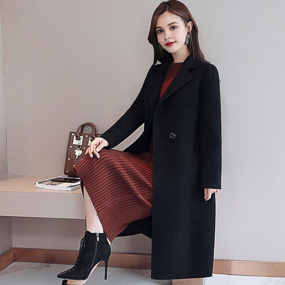 Women Wool Coat Solid Color Lo - Wool Coat Peacoat recension och pris