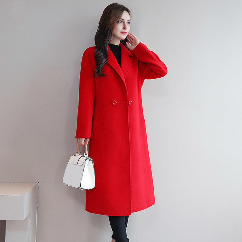 Women Wool Coat Solid Color Lo - Wool Coat Peacoat recension och pris