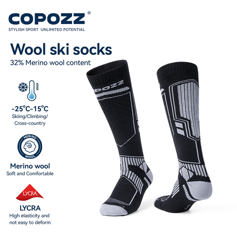 COPOZZ Merino Wool Winter Ski  - Thermal Sock Wool recension och pris