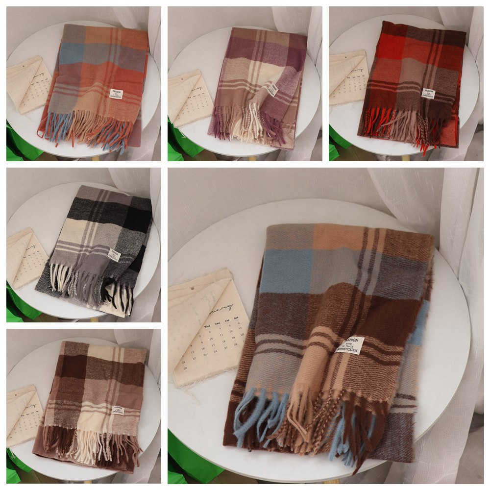 Casual Windproof Plaid Wool Sc - Wool Scarf Men recension och pris