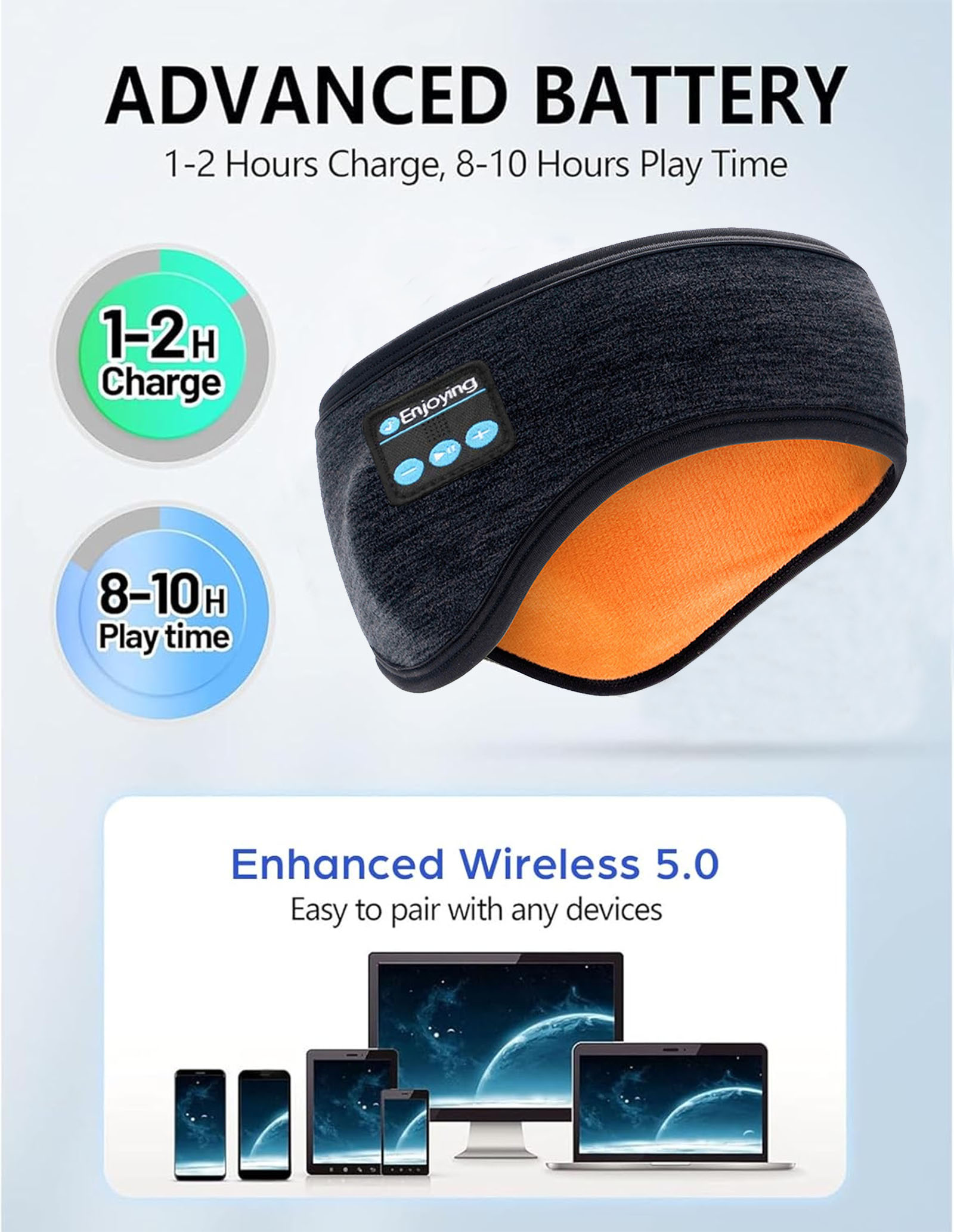 Wireless Bluetooth Headphones  - Winter Headband Fleece recension och pris