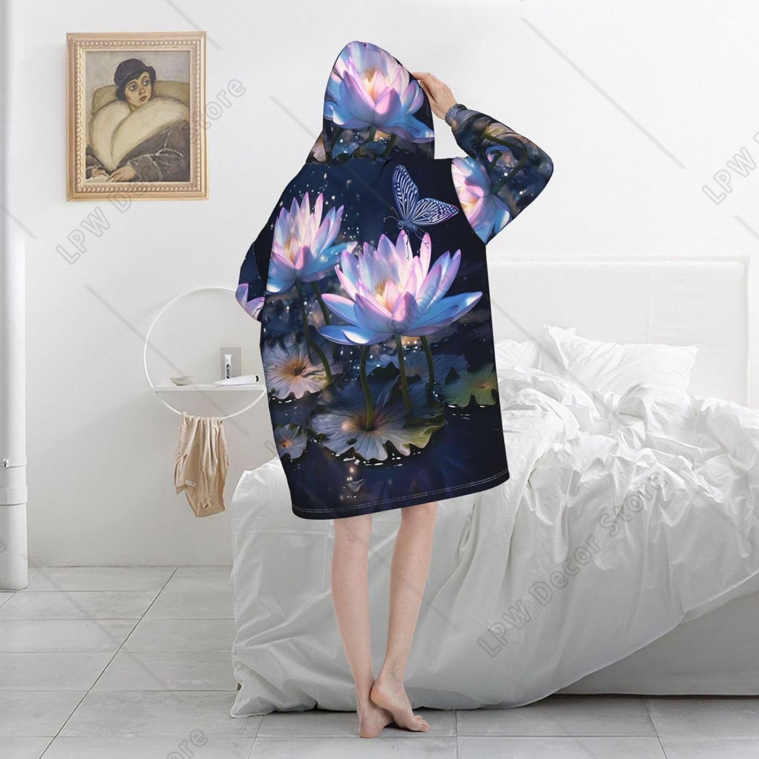 Fantasy Waterlily Wearable Bla - Sherpa Hoodie Fleece recension och pris