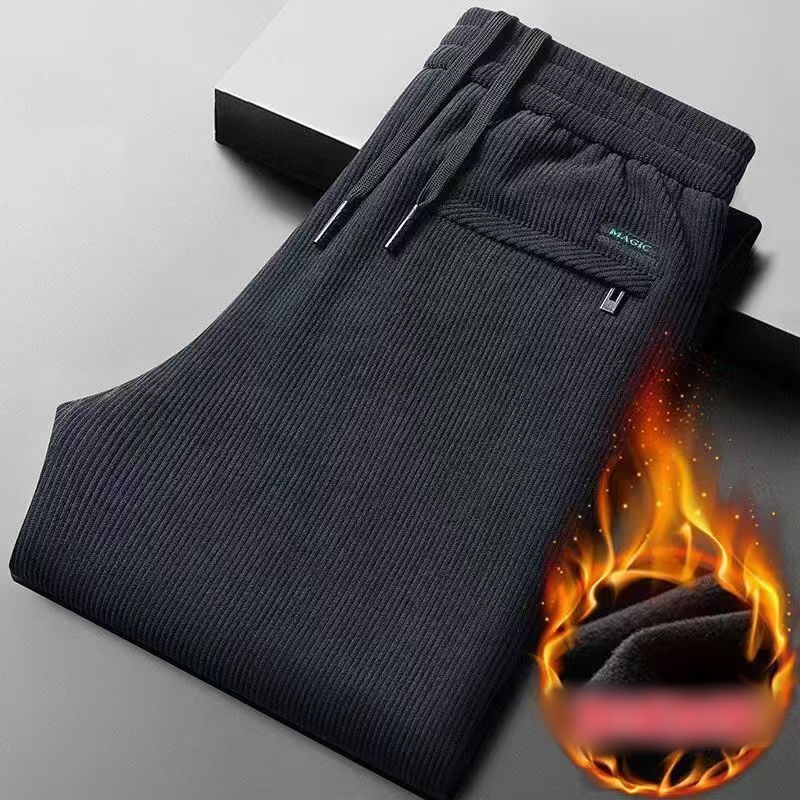 Black gray men's corduroy and  - Corduroy Pant Warm recension och pris