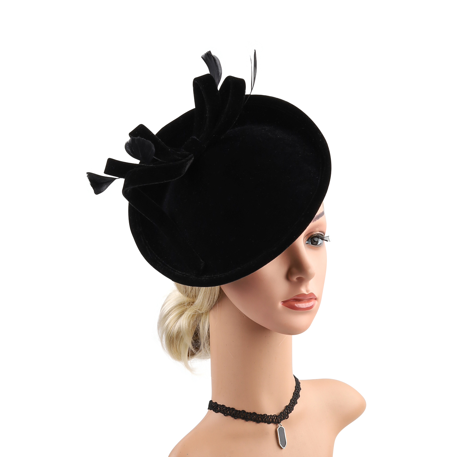 Velour Velvet Fascinator Feath - Winter Headband Fleece recension och pris