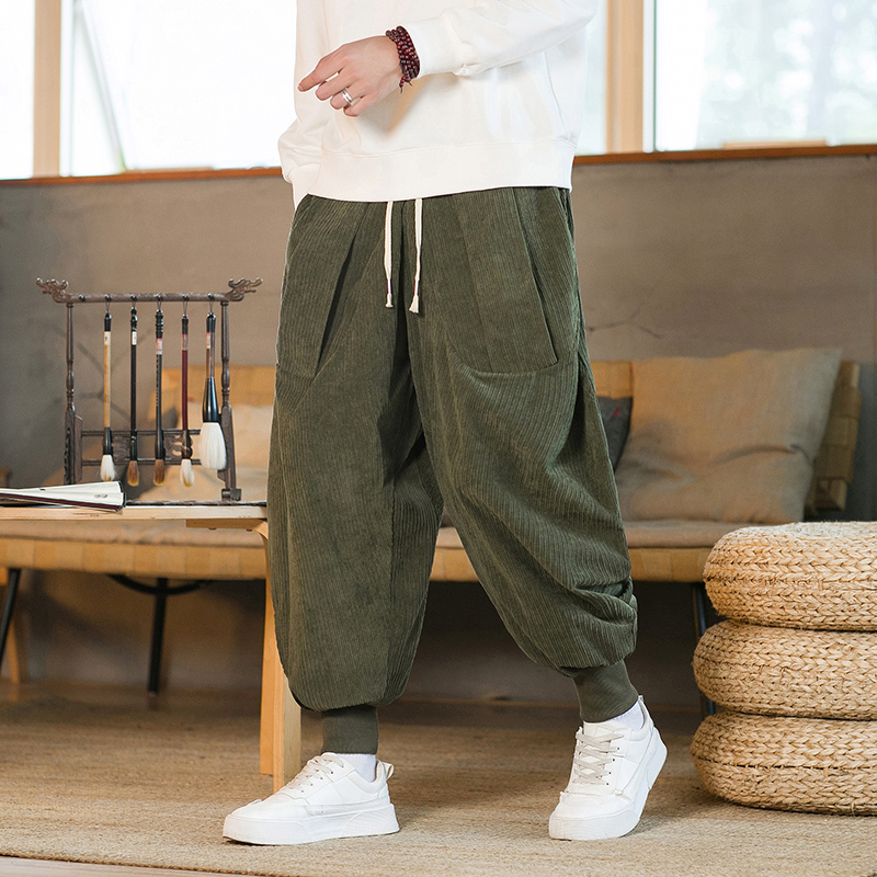 2023 Men Winter Solid Color Co - Corduroy Pant Warm recension och pris