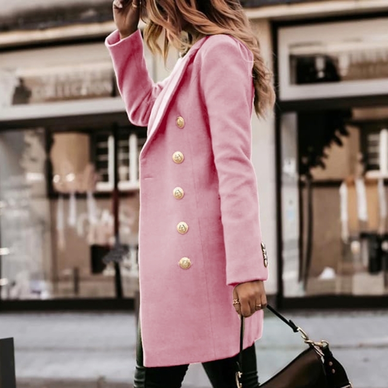 Y5GC Womens Fall Winter Wool C - Wool Coat Peacoat recension och pris