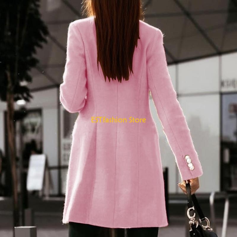 Y5GC Womens Fall Winter Wool C - Wool Coat Peacoat recension och pris