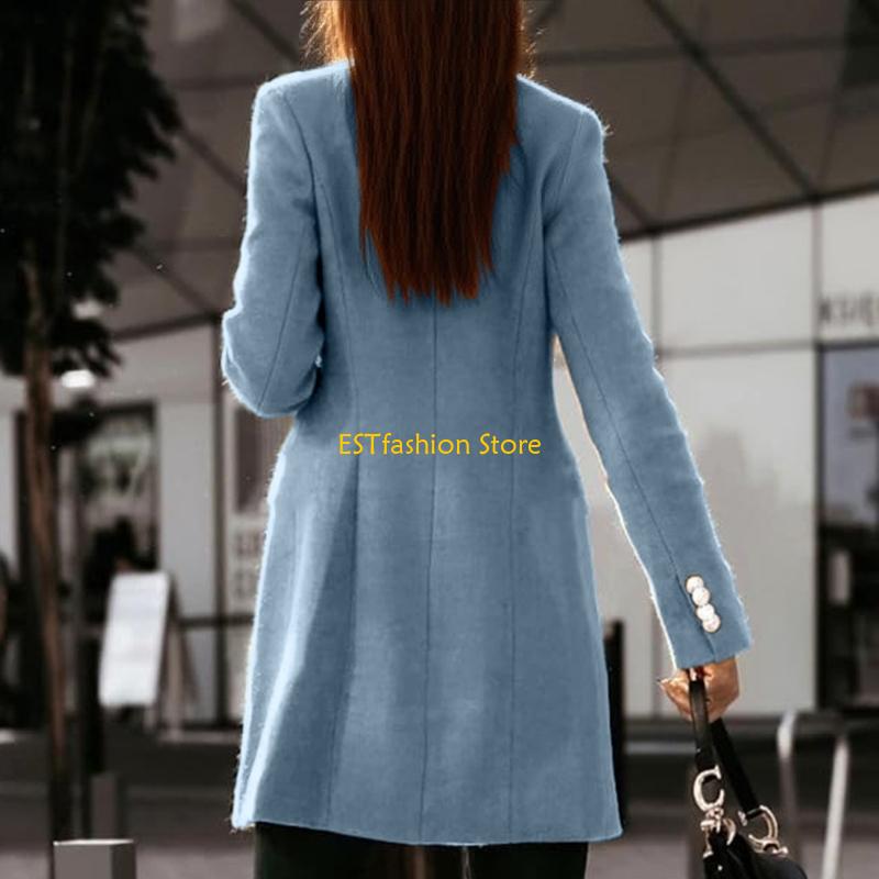 Y5GC Womens Fall Winter Wool C - Wool Coat Peacoat recension och pris