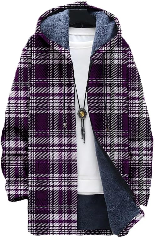 Men's Plaid Cardigan Oversized - Sherpa Hoodie Fleece recension och pris