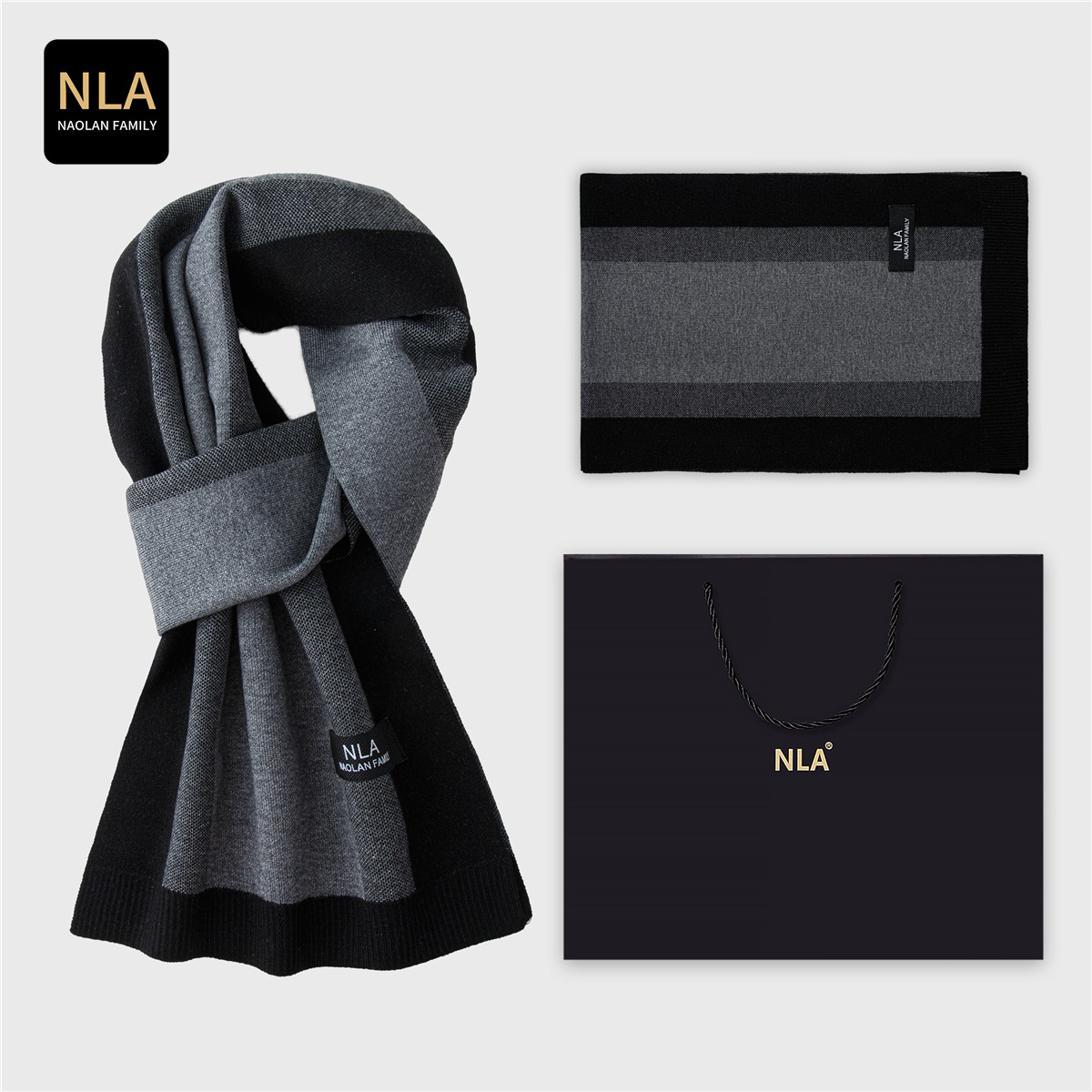 Gift Box Knitted Men's Wool Sc - Wool Scarf Men recension och pris
