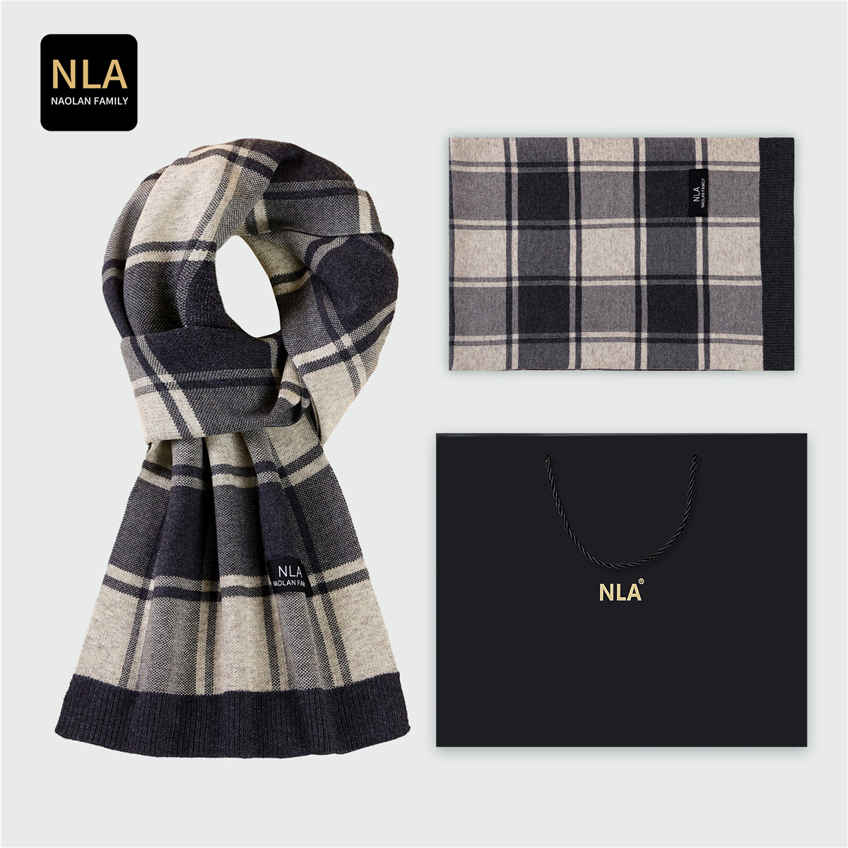 Gift Box Knitted Men's Wool Sc - Wool Scarf Men recension och pris