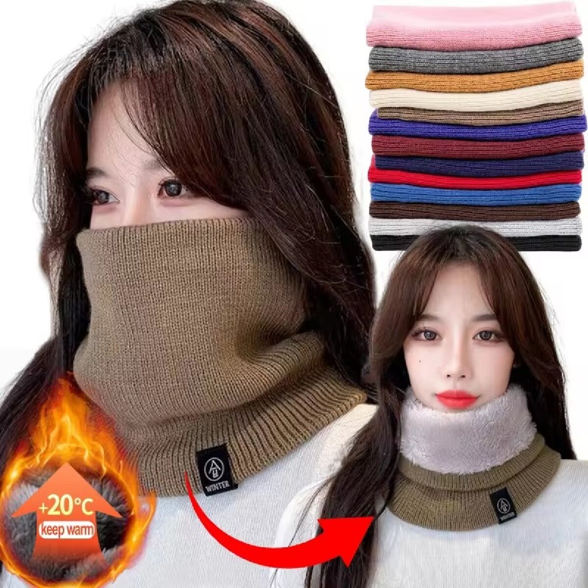 Solid Winter Plush Muffler Woo - Winter Headband Fleece recension och pris